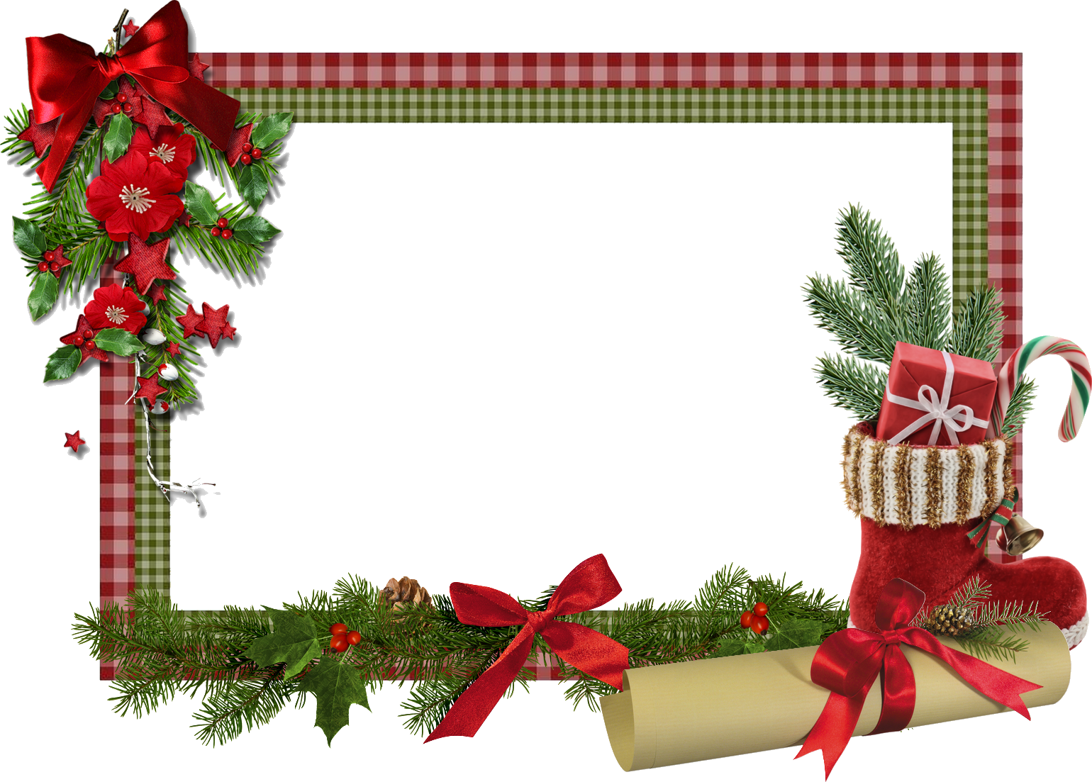 Bordure De Noel Clipart / Christmas Border, Santa Claus, Cartoon, Christmas PNG 